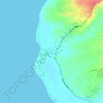 Sabang River topographic map, elevation, terrain