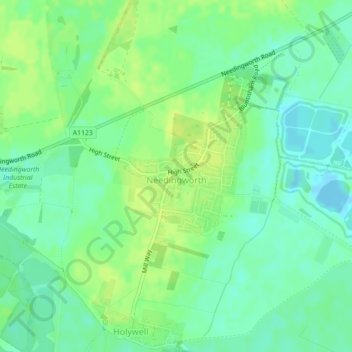 Needingworth topographic map, elevation, terrain