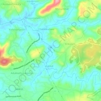 Payaswini topographic map, elevation, terrain