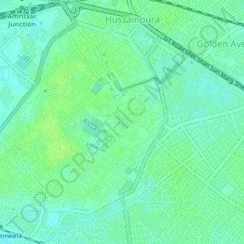 Jallianwala Bagh topographic map, elevation, terrain