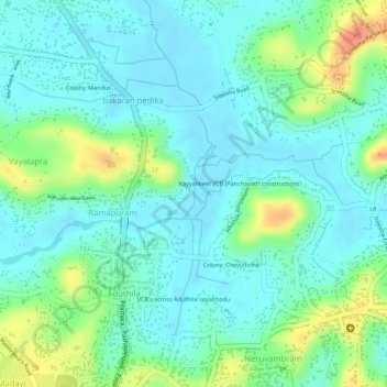 രാമപുരം പുഴ topographic map, elevation, terrain