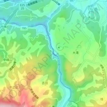 Nabari river topographic map, elevation, terrain