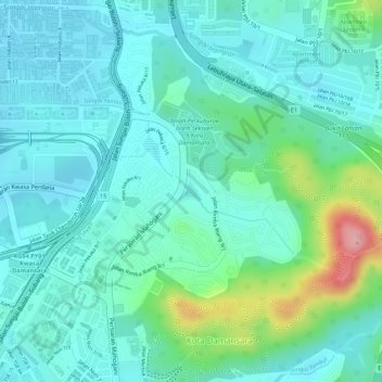 Taman Rimba Riang Kota Damansara topographic map, elevation, terrain