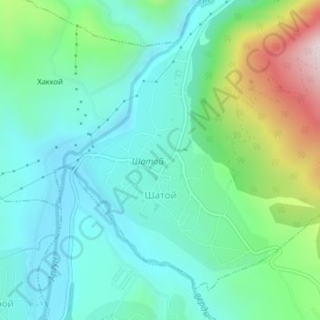 Shatoy topographic map, elevation, terrain