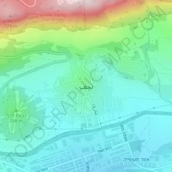 Nahf topographic map, elevation, terrain