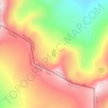 Karagöl topographic map, elevation, terrain