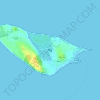 Tunø topographic map, elevation, terrain