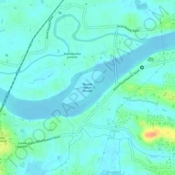 Parunth Ranchi Thuruth topographic map, elevation, terrain