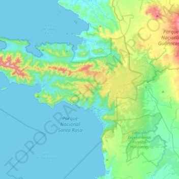 Parque Nacional Santa Rosa topographic map, elevation, terrain
