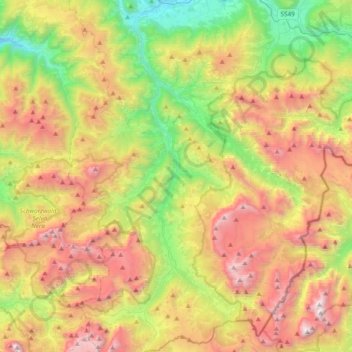 Gadertal - Val Badia topographic map, elevation, terrain