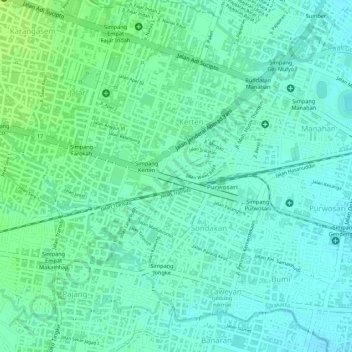 Taman Segitiga Kerten topographic map, elevation, terrain