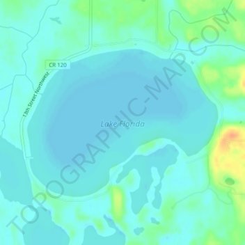 Lake Florida topographic map, elevation, terrain