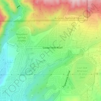 Golden Hills Wilderness Park topographic map, elevation, terrain