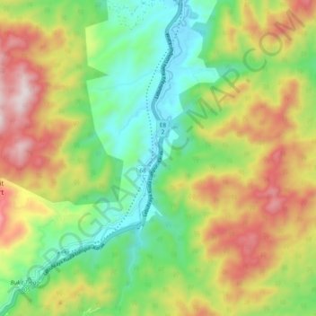Sungai Benus topographic map, elevation, terrain