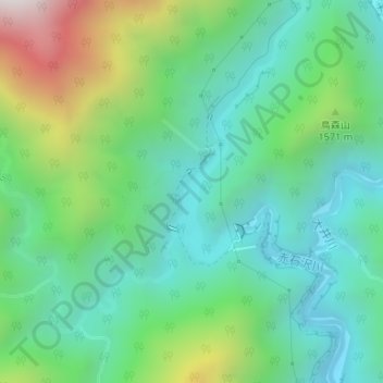 赤石ダム湖 topographic map, elevation, terrain