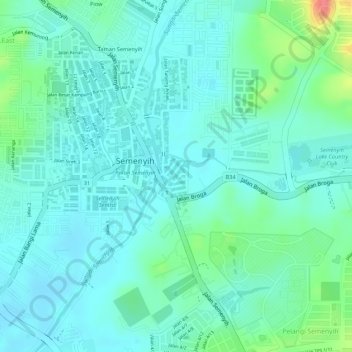 Kampung Sentosa topographic map, elevation, terrain