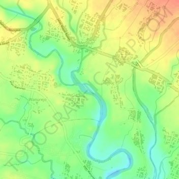 Sungai Progo topographic map, elevation, terrain