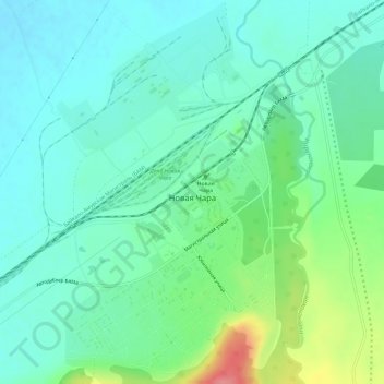 Novaya Chara topographic map, elevation, terrain