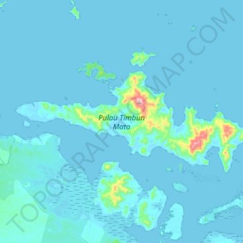 Pulau Timbun Mata topographic map, elevation, terrain