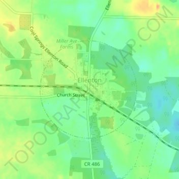 Ellenton topographic map, elevation, terrain