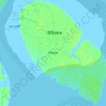 Noakhali District topographic map, elevation, terrain