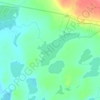 Loch na Gainmhich topographic map, elevation, terrain