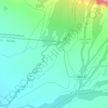 Balijan topographic map, elevation, terrain