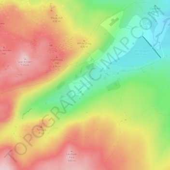 Wet Sleddale topographic map, elevation, terrain