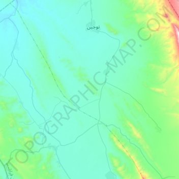 رود شور topographic map, elevation, terrain