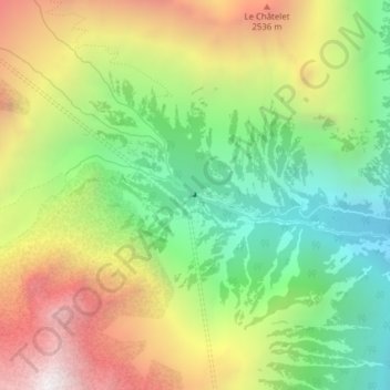 Prise d'eau de Saleina topographic map, elevation, terrain