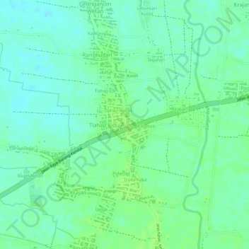 Dam topographic map, elevation, terrain