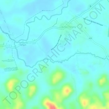 Sungai Mengkuang topographic map, elevation, terrain