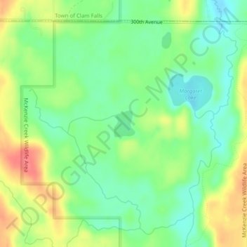 Tula Lake topographic map, elevation, terrain