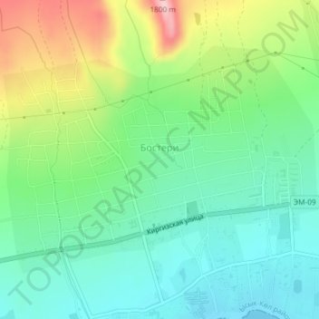 Bosteri topographic map, elevation, terrain