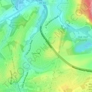 Dalevue Park topographic map, elevation, terrain