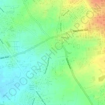 Sunny topographic map, elevation, terrain