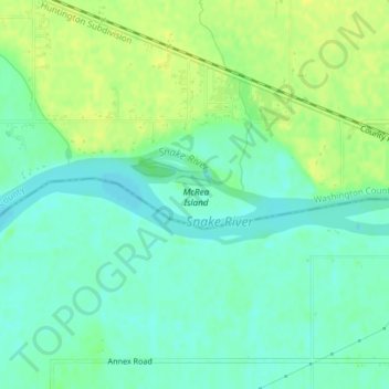 Snake River topographic map, elevation, terrain