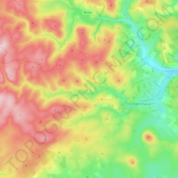 Dye Water topographic map, elevation, terrain