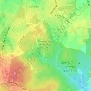 Reedy Creek Regional Park topographic map, elevation, terrain