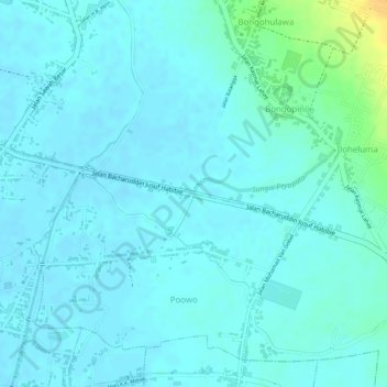 Sungai Peyapata topographic map, elevation, terrain