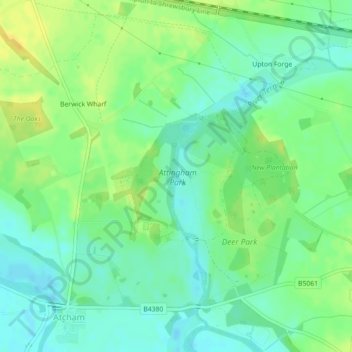 Attingham Park topographic map, elevation, terrain