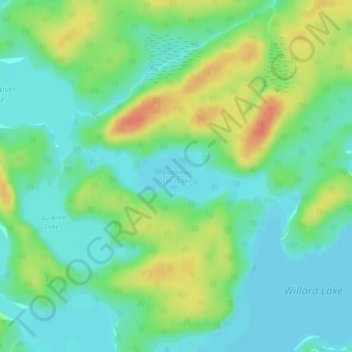 Cardinal (Lac) Lake topographic map, elevation, terrain