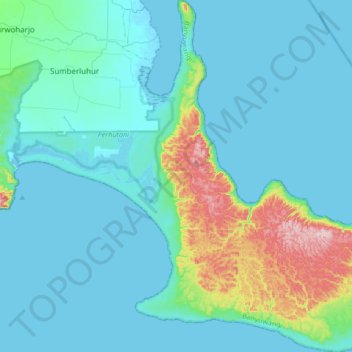 DESA KALIPAIT topographic map, elevation, terrain