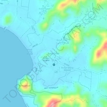 KANTOR DESA SELONG BELANAK topographic map, elevation, terrain