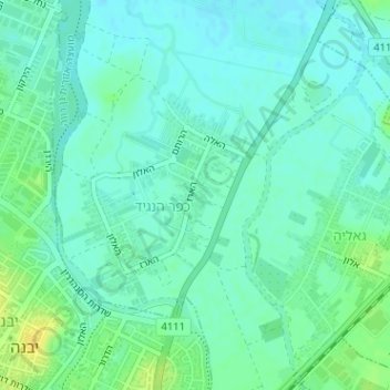 Kefar HaNagid topographic map, elevation, terrain