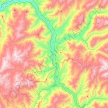 Selway River topographic map, elevation, terrain