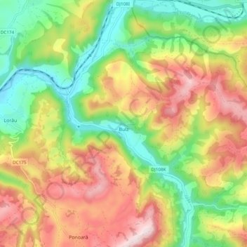 Bulz topographic map, elevation, terrain