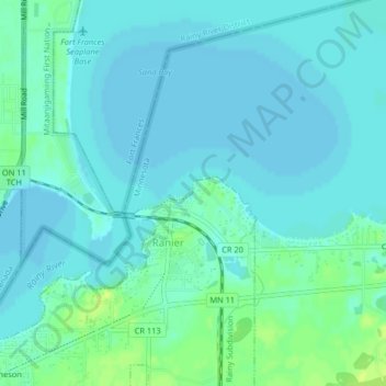 Ranier Beach topographic map, elevation, terrain