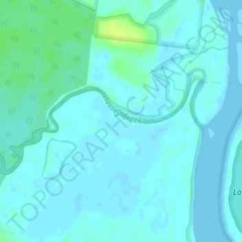 Hussey Creek topographic map, elevation, terrain