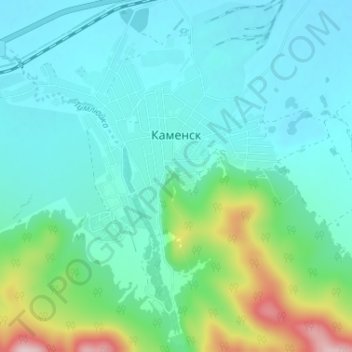 Kamensk topographic map, elevation, terrain